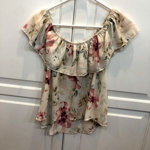 Hollister Off Shoulder Floral Blouse Top